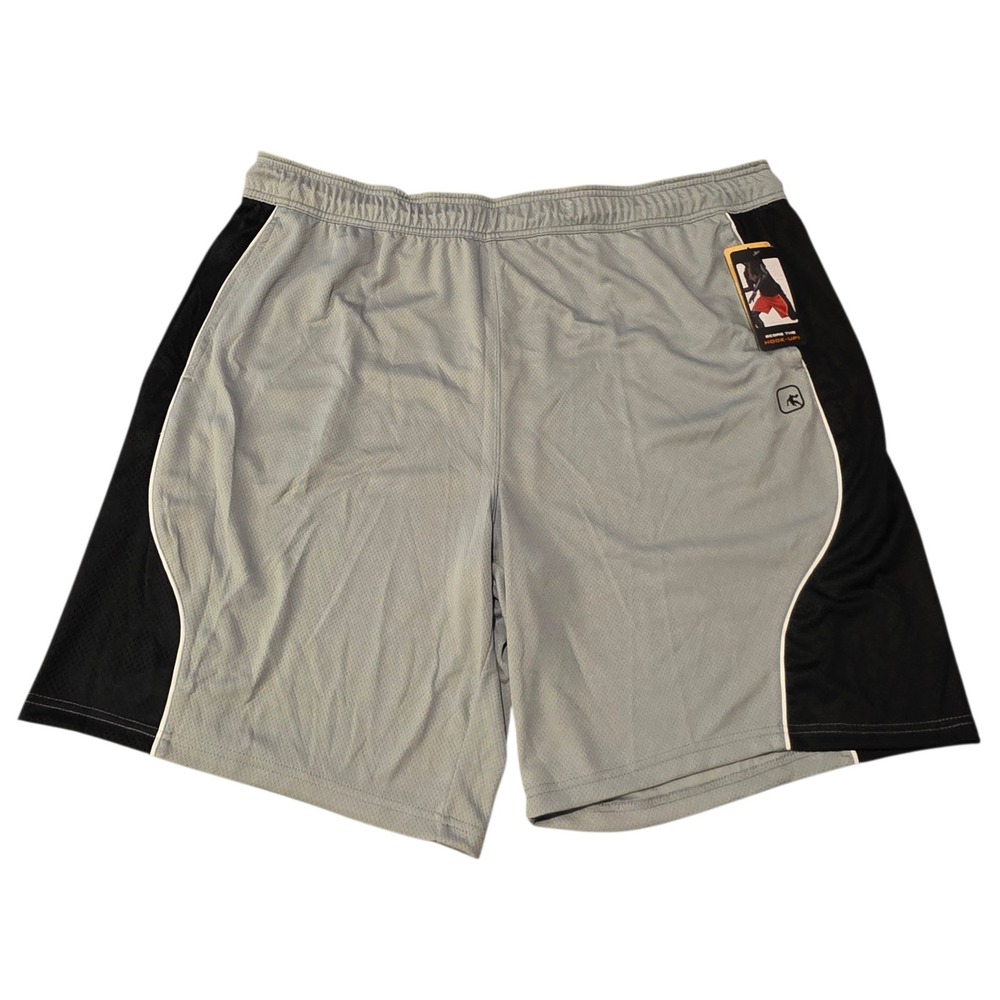 AND1 Mens Basketball Shorts Gray Black Mesh Athletic Pockets Drawstring 3XL NWT‎